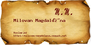 Milovan Magdaléna névjegykártya